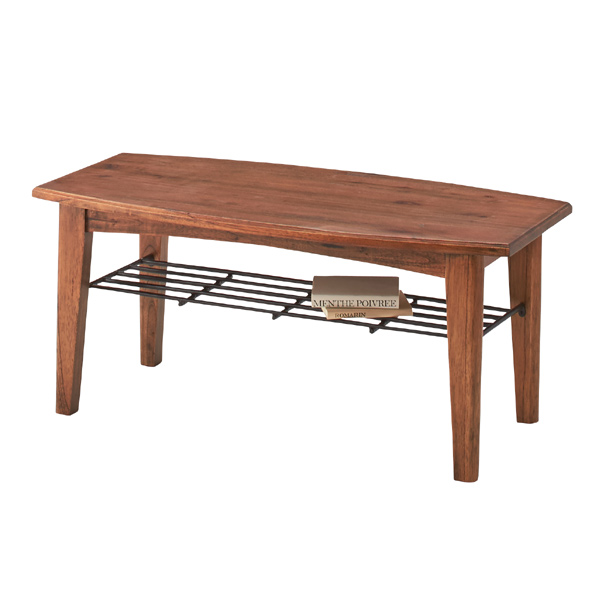 コーヒーテーブル ローテーブル 天然木 レトロ調 Timbeｒ 幅90cm （ 送料無料 机 デスク センターテーブル リビングテーブル 棚付き