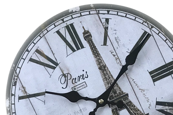 掛け時計 28cm パリ モチーフクロック Paris （ アナログ 時計 壁掛け