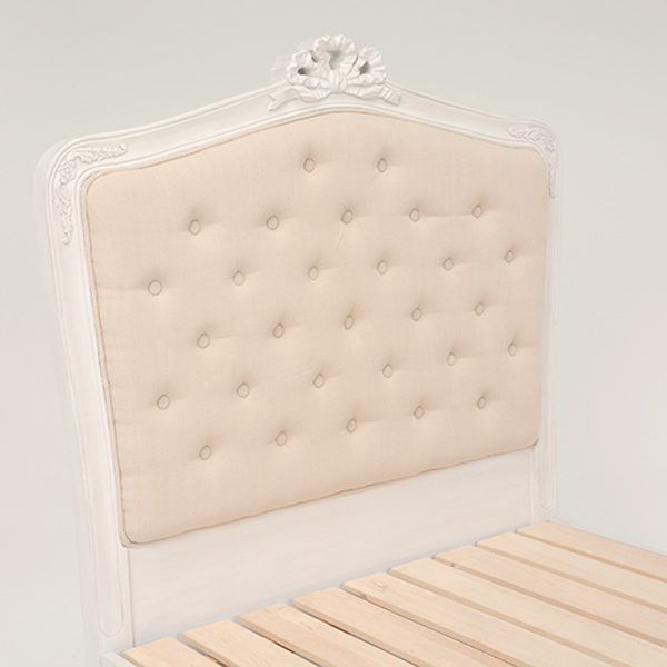ベッド シングルベッド 姫系 ロマンチック HAMPTON 幅108cm （ 白家具 猫脚 クラシック アンティーク 天然木 木製 パイン材  ヨーロッパ風 ねこ脚 ）