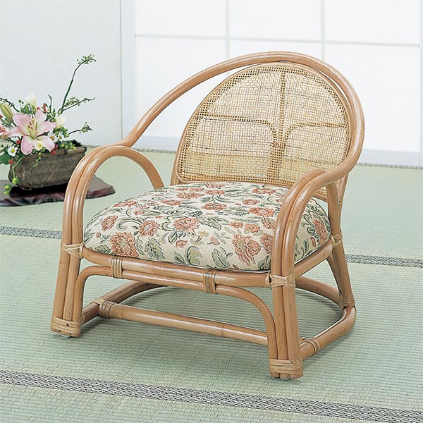 ヴィンテージ ラタンチェア アームチェア 籐 籐家具椅子 A横66cm