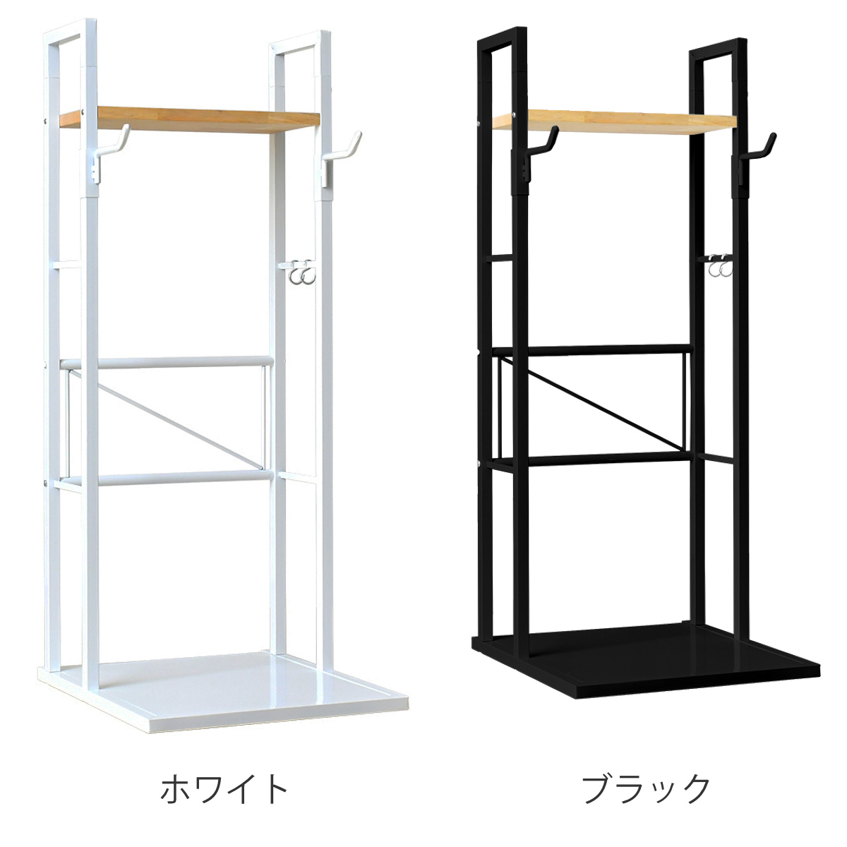 自転車スタンド 1台用 日本製 天然木 スチール 室内用 賃貸 ( サイクルスタンド サイクルラック ディスプレイ 1台 棚付 コレクション 転倒防止 盗難防止 室内 収納 ラック ホワイト ブラック ) 【ホワイト】 ホワイト