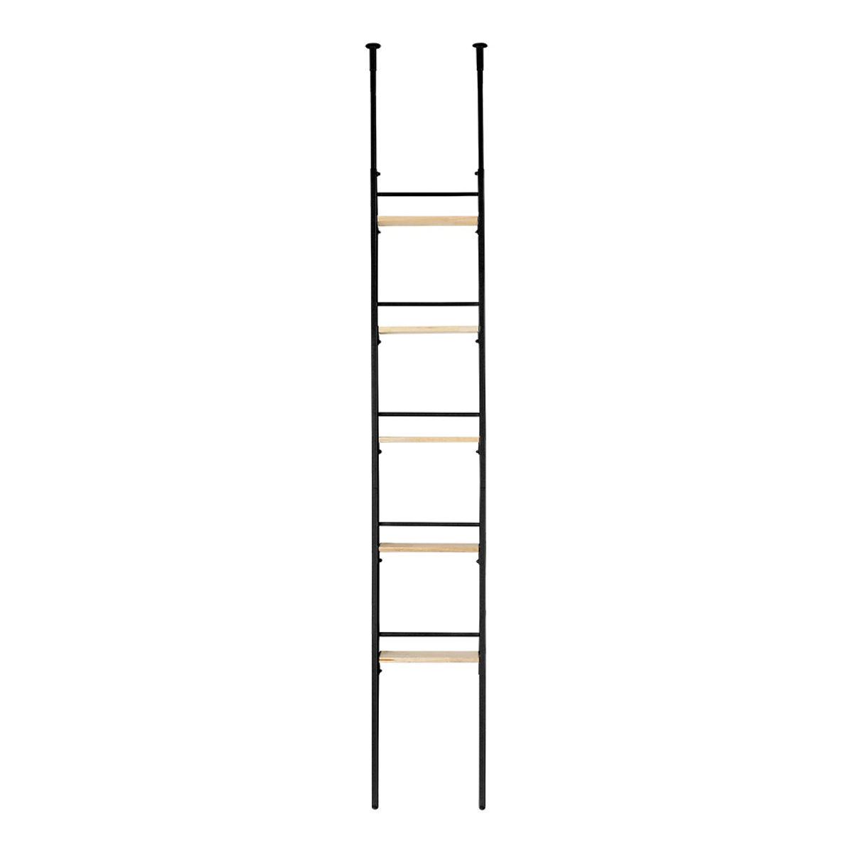突っ張りラック 幅40cm オープンラック 5段 ウォールラック スリム 壁面収納 ( ラック 壁面 収納 奥行12.5cm 突っ張りオープンラック 小物収納 すき間 壁面ラック 収納ラック つっぱり 可動棚 ディスプレイ 省スペース ) 【ホワイト】 ホワイト