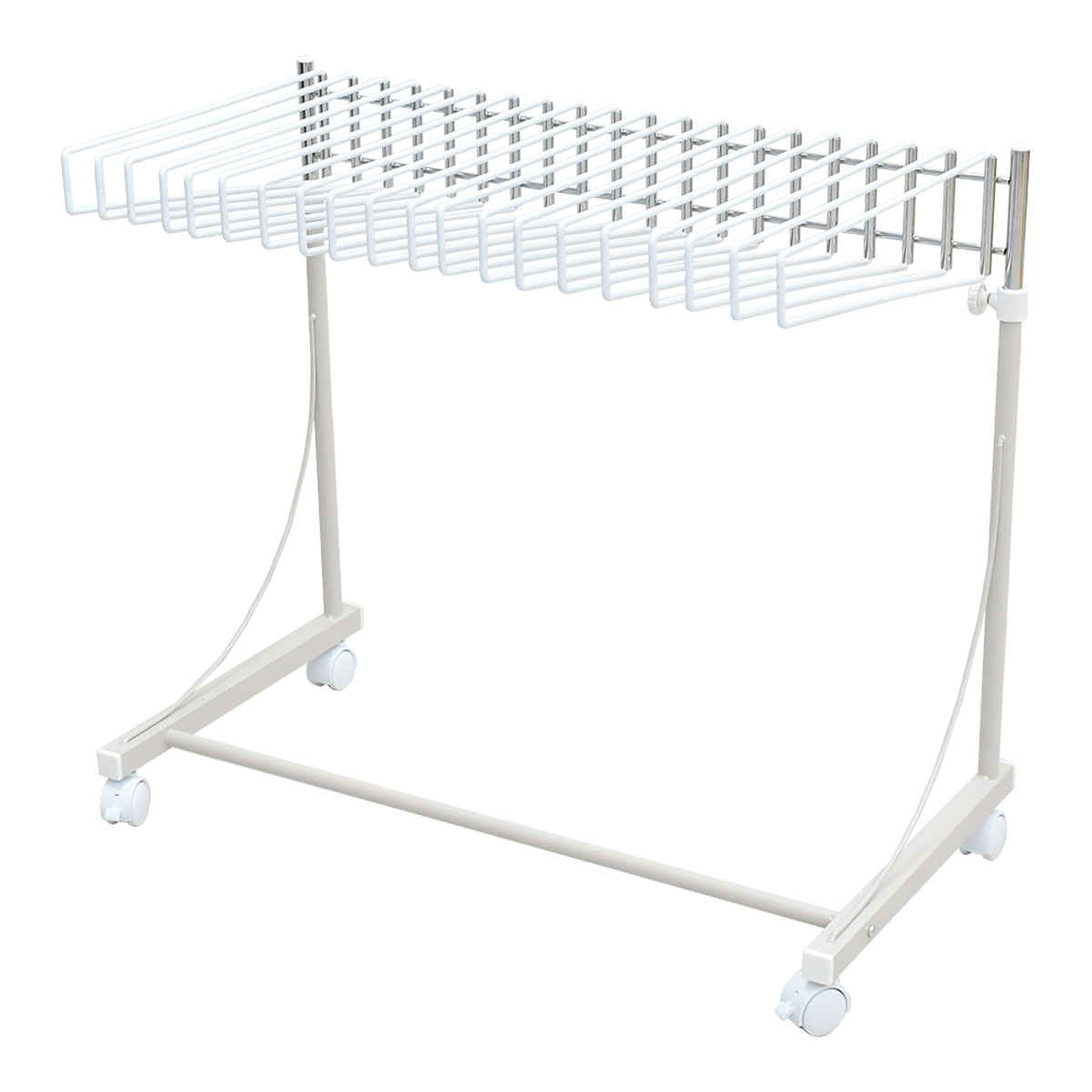 スラックスハンガー ワイドハンガー 20本掛け 幅75.5cm キャスター付 日本製 ( 伸縮式 ズボンハンガー パンツハンガー スリム 伸縮 ワイド 幅広 クローゼット収納 押入れ収納 ズボン掛け ズボン パンツ 収納 ハンガー ラック ) 【マットブラック】 マットブラック