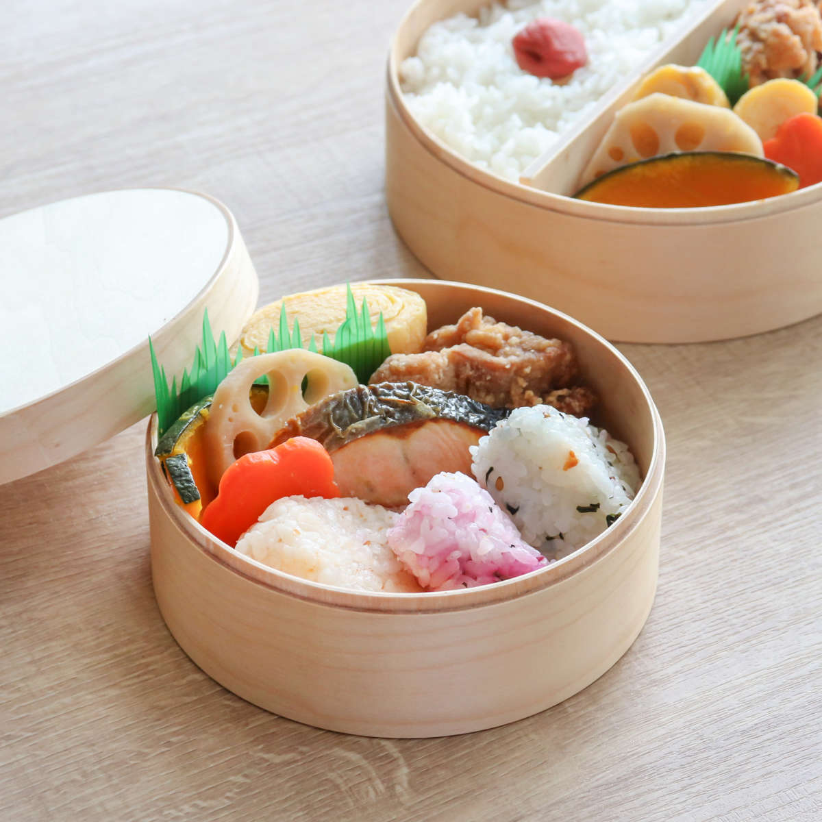 わっぱ弁当 460ml 電子レンジ 食洗機 対応 ナノコート ( 弁当箱 わっぱ弁当箱 ランチボックス レンジ対応 食洗機対応 日本製 天然木 レンジOK 食洗機OK 曲げわっぱ お弁当 弁当 一段 仕切り付き ランチバンド付き 大人 )