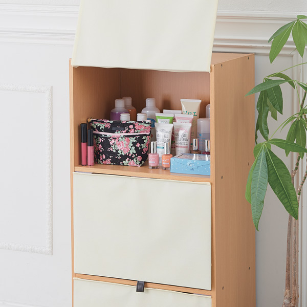 Lohaco カラーボックス カラーボックスの目隠し扉 ベージュ カラーボックス用 目隠し 扉 カラボ 目かくし カーテン 見せない収納 収納 収納ボックス 保存ボックス リビングート ロハコ店