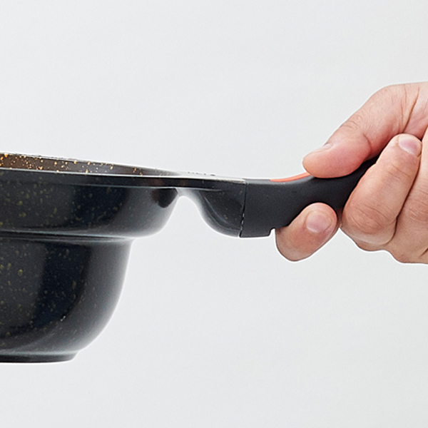 鍋型フライパン IH対応 24cm ゴールドマーブル 深型 ( ガス火対応 深型フライパン 片手鍋 炒め鍋 いため鍋 ディープパン 片手なべ 調理鍋 オール熱源対応 )