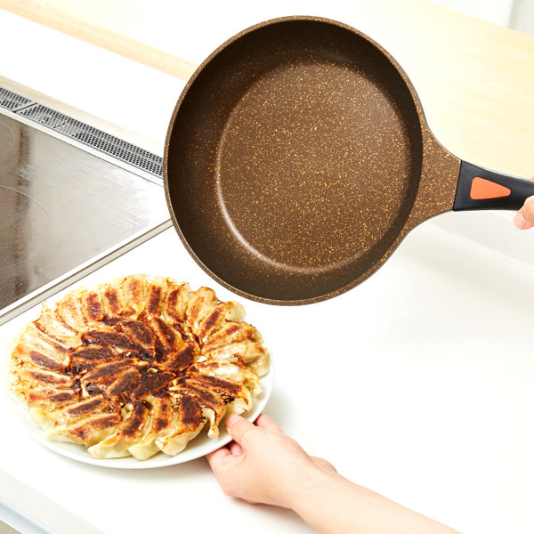 フライパン 26cm IH対応 ゴールドマーブル ( ガス火対応 浅型フライパン 炒め鍋 26センチ いため鍋 アルミフライパン フッ素樹脂 調理器具 オール熱源対応 )