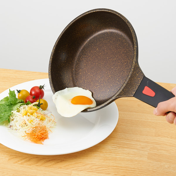 フライパン 20cm IH対応 ゴールドマーブル ( ガス火対応 浅型フライパン 炒め鍋 20センチ いため鍋 アルミフライパン フッ素樹脂 調理器具 オール熱源対応 )