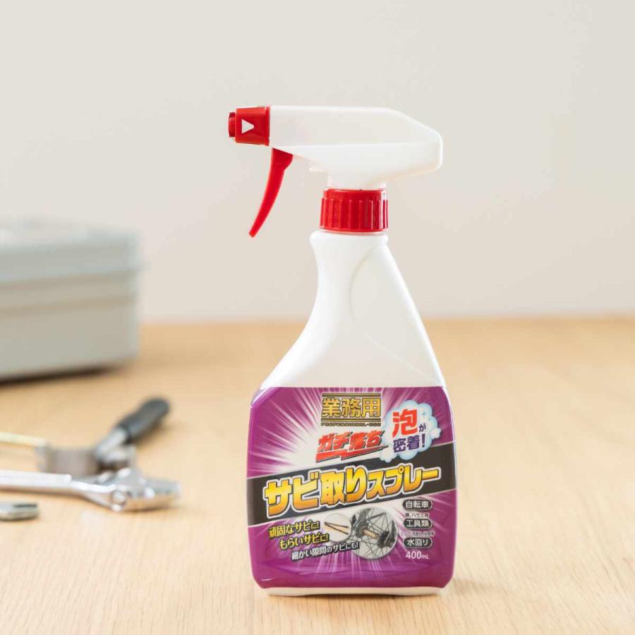 サビ取りスプレー サビ落とし 400ml 業務用 日本製 中性 泡タイプ 鉄サビ キッチン 水回り 浮かせて落とす ( サビ取り スプレー 泡 洗浄 洗剤 サビ 研磨なし 自転車 鎌 ハサミ スチール製の家具 錆 お手入れ )