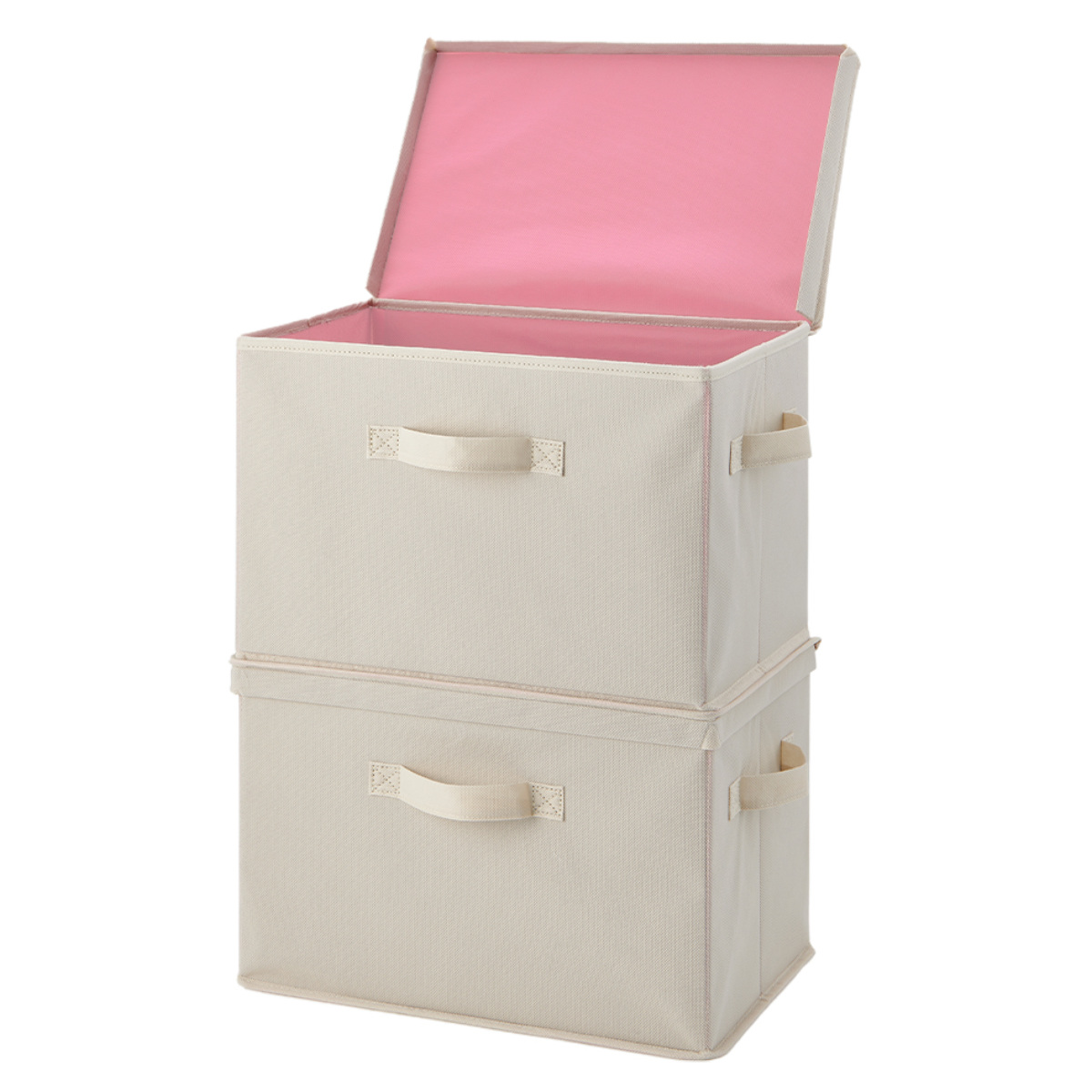収納ボックス 布 不織布 ふた付き 整理箱 2個組 カラーボックス インナーボックス ( 収納 収納ケース ケース ボックス 引き出し フタ付き 蓋 フタ 取っ手付き 持ち手付き ファブリック 布製 おしゃれ )