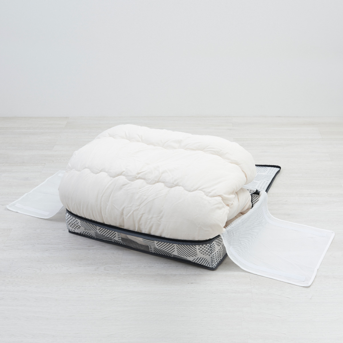 収納袋 羽毛布団収納袋 不織布 北欧柄 縦型 シングル コンパクト ( 布団収納袋 布団収納 立てられる クローゼット収納 ふとん収納袋 袋 隙間収納 布団収納ケース 羽毛 ふとん 収納 布団袋 ふとん収納 押入れ収納 )