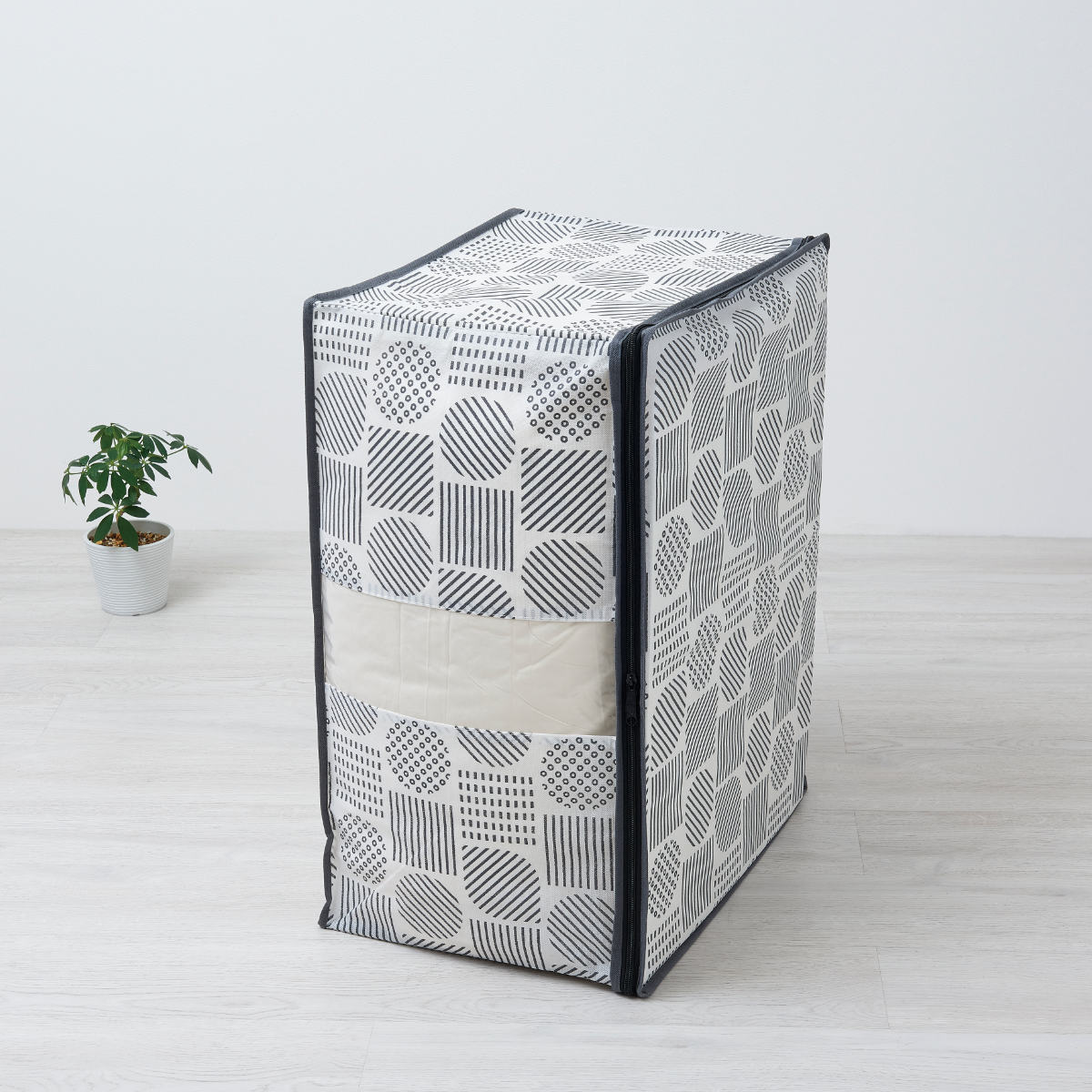 収納袋 羽毛布団収納袋 不織布 北欧柄 縦型 ダブル コンパクト ( 布団収納袋 布団収納 立てられる クローゼット収納 ふとん収納袋 袋 隙間収納 布団収納ケース 羽毛 ふとん 収納 布団袋 ふとん収納 押入れ収納 )