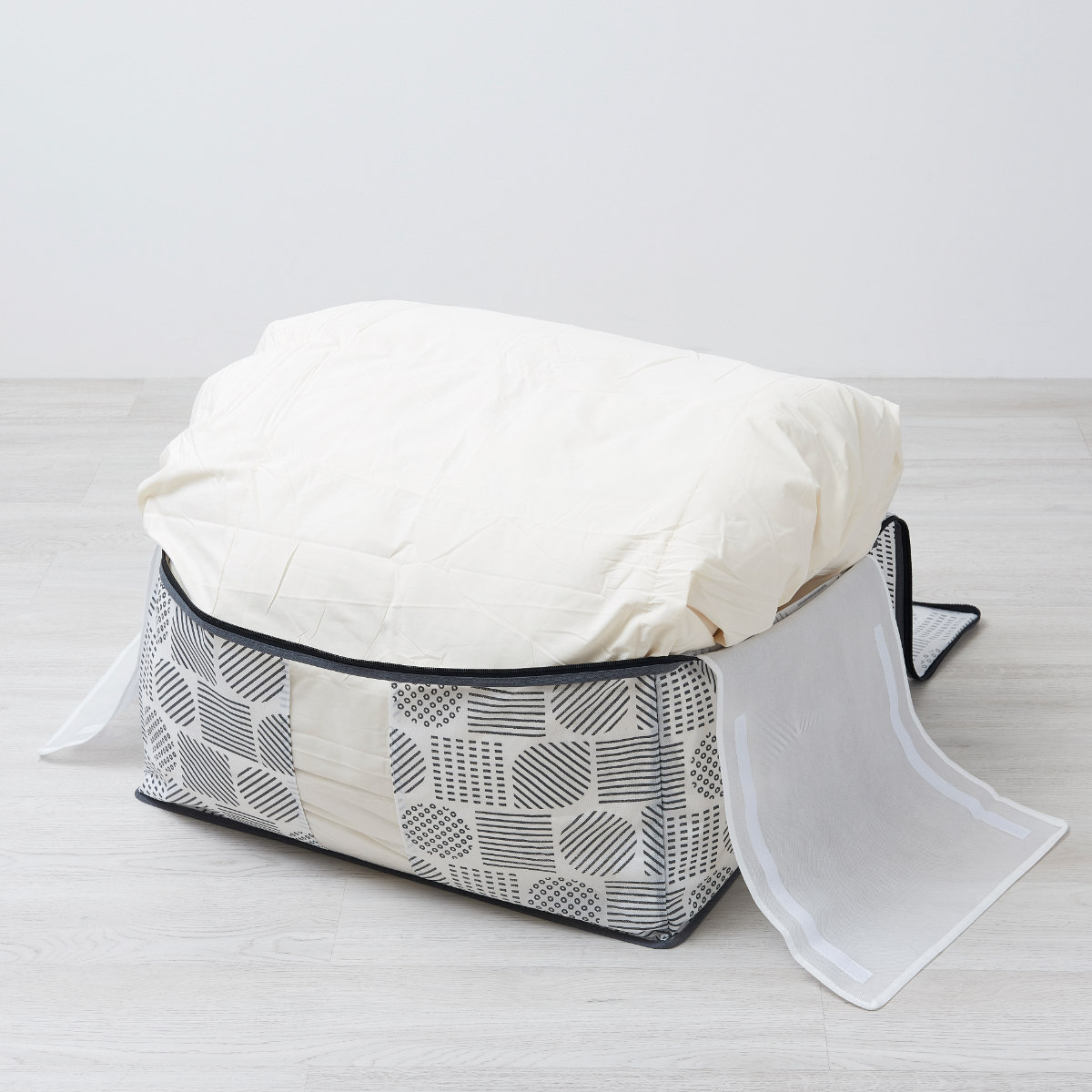 収納袋 羽毛布団収納袋 不織布 北欧柄 縦型 ダブル コンパクト ( 布団収納袋 布団収納 立てられる クローゼット収納 ふとん収納袋 袋 隙間収納 布団収納ケース 羽毛 ふとん 収納 布団袋 ふとん収納 押入れ収納 )