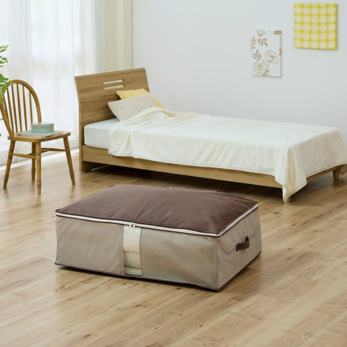 収納袋 Snimu クローゼット 収納ケース 布団一式 ( 一組 シングル 羽毛布団 掛け布団 敷き布団 布団 収袋 隙間収納 コンパクト すき間 隙間 布団収納ケース 羽毛 ふとん 布団袋 ふとん収納 シングル用 消臭 ニオイ 汗 加工 )