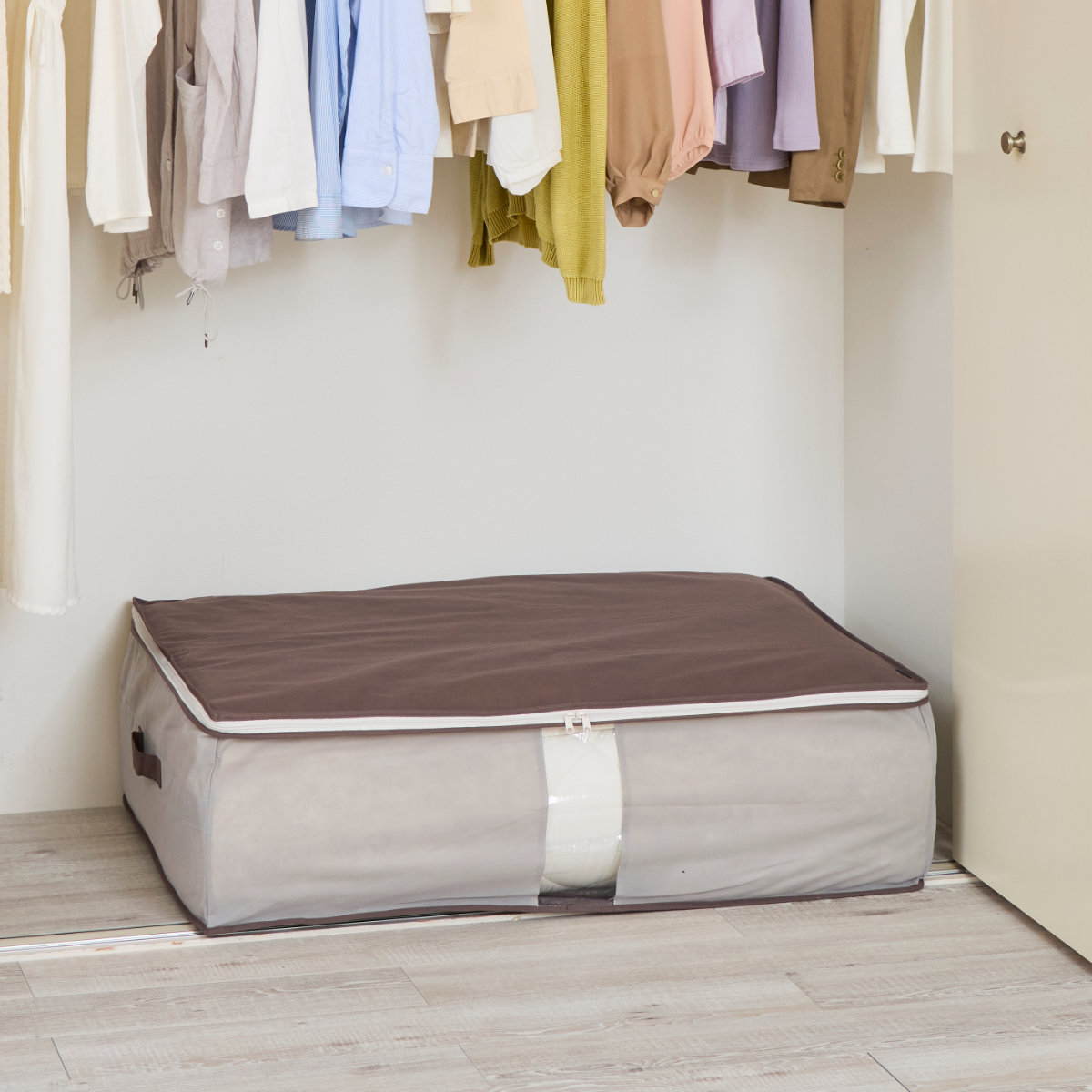 収納袋 Snimu クローゼット 収納ケース 布団一式 ( 一組 シングル 羽毛布団 掛け布団 敷き布団 布団 収袋 隙間収納 コンパクト すき間 隙間 布団収納ケース 羽毛 ふとん 布団袋 ふとん収納 シングル用 消臭 ニオイ 汗 加工 )