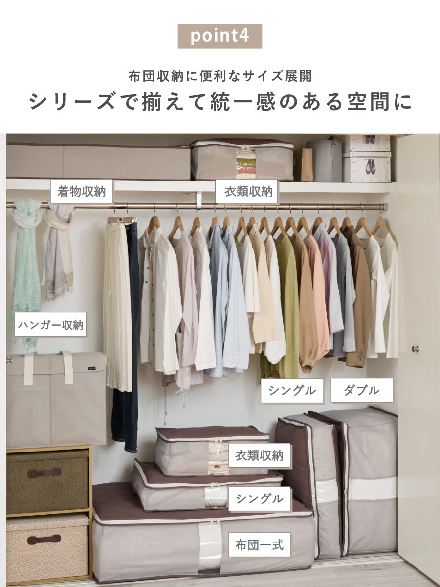 収納袋 3個セット Snimu クローゼット 収納ケース 着物一式 ( 着物収納 着物ケース 消臭 炭 ニオイ 汗 着物 きもの 帯 押入れ収納 クローゼット収納 長襦袢 帯揚げ 帯締め 着物用品 振袖 棚上 収納 ベッド下 持ち手付き )