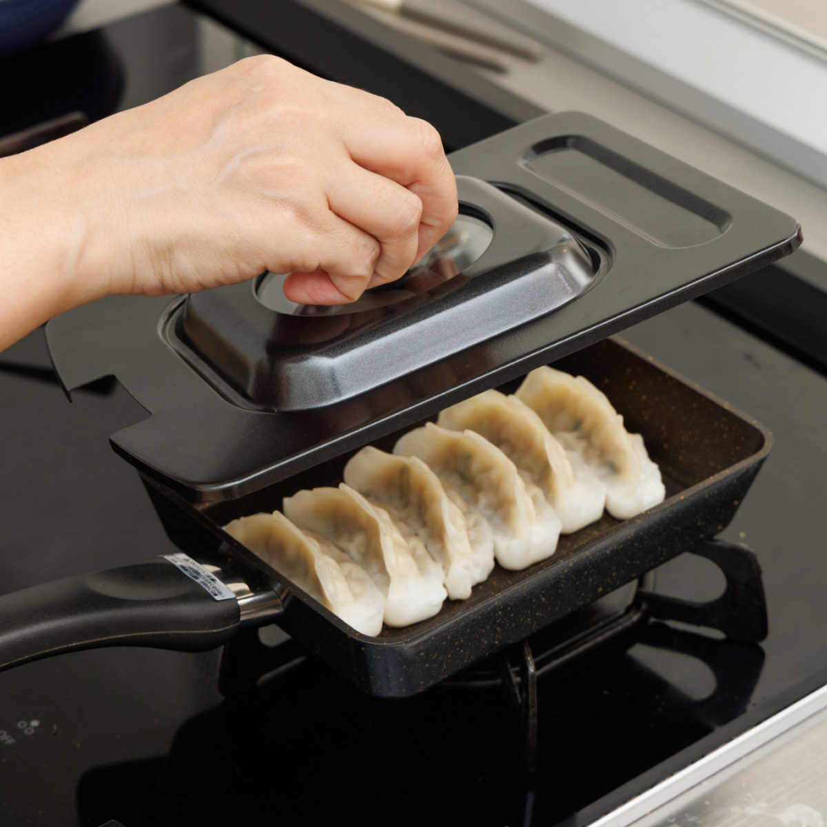 卵焼き器用蓋 13×17cm~ 15.5×19cm用 玉子焼きカバー ガラス窓 ( 卵焼き器 ふた 蓋 フライパンカバー エッグパン専用 卵焼き器用 玉子焼き器用 エッグパン用 角型 長方形 フライパン蓋 フタ キッチン用品 )