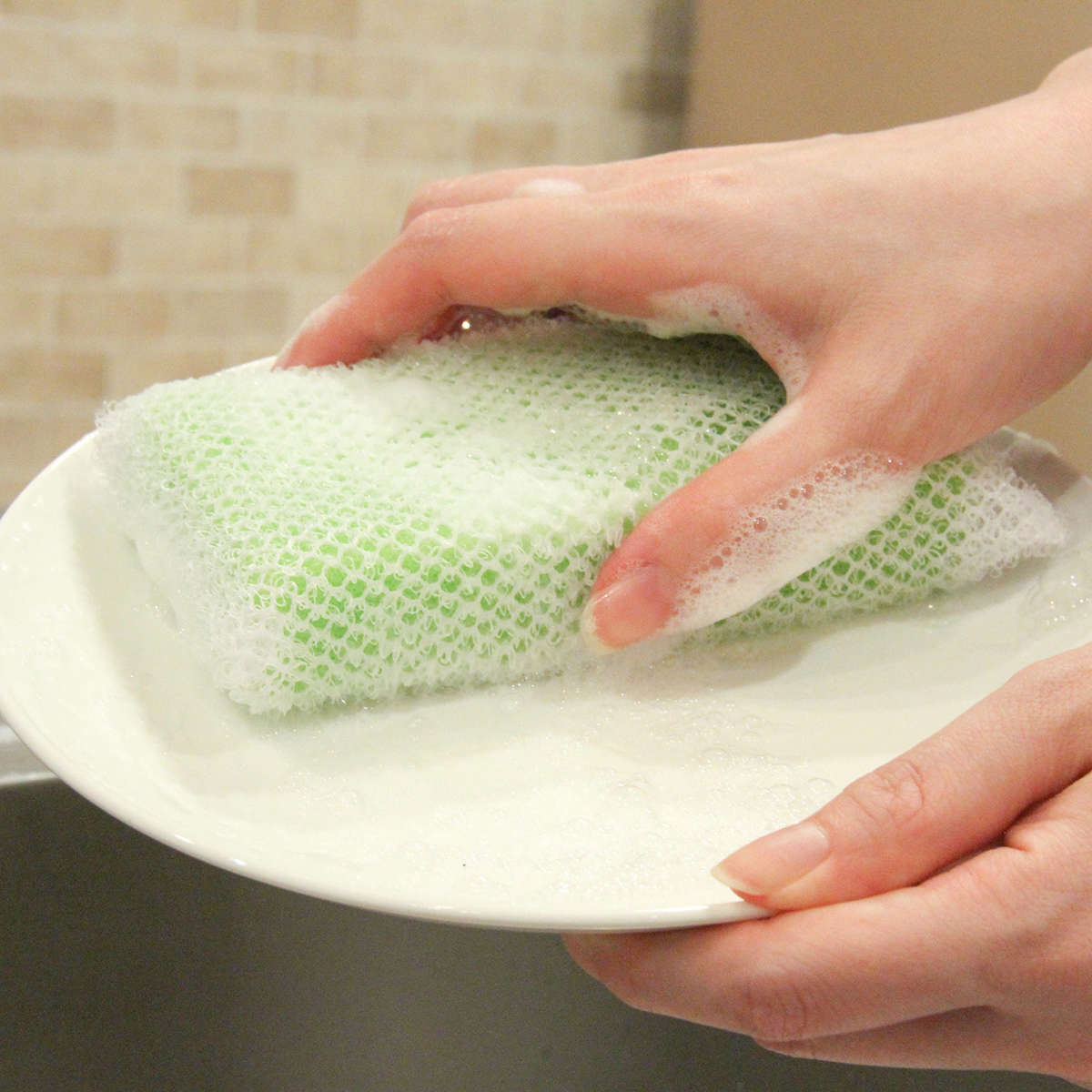 キッチンスポンジ 泡クリア ネットスポンジ 2個 横型 ( スポンジ 油汚れ 食器洗い ソフト ネット 抗菌 キッチン 台所スポンジ 食器用スポンジ W抗菌 銀 銅 食器用 クリーナー キッチン用スポンジ 食器スポンジ 泡立ち 長持ち )