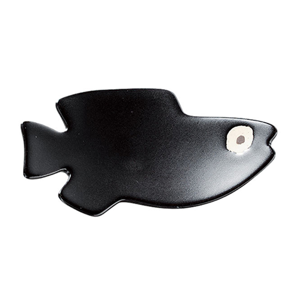 豆皿 8cm スイミー レオ・レオニ 陶器 瀬戸焼 日本製 同色5枚セット ( 電子レンジ対応 皿 食洗機対応 食器 小皿 変形皿 箸置き カトラリーレスト 絵本 おしゃれ コレクション ) 【 クロ 】 クロ