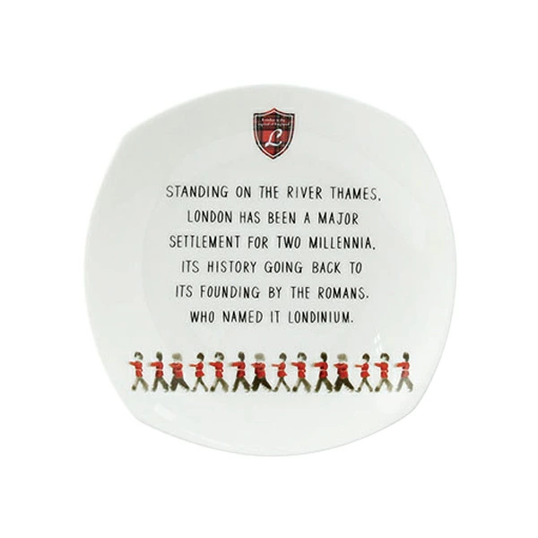 プレート 19cm 洋食器 LONDON ダイアン・ハリソン 3枚セット 赤 ( ボーンチャイナ 電子レンジ対応 食器 イギリス 器 皿 中皿 オシャレ ) 【赤】 赤