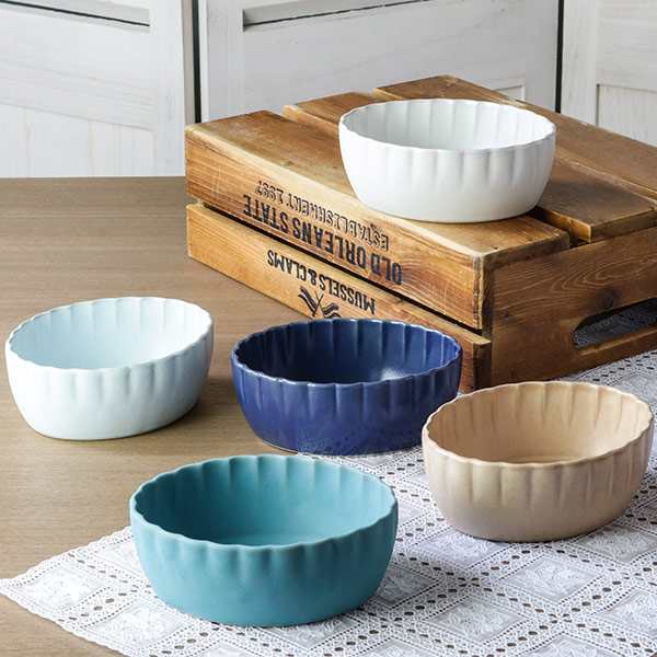 ボウル 14cm 輪花皿 花皿 花シリーズ 洋食器 陶器 日本製 ( 食洗機対応 電子レンジ対応 中鉢 サラダボウル 丸 輪花 花型 深皿 煮物鉢 デザートボウル 取り皿 副菜 おしゃれ かわいい 花びら 和モダン ) 【こむぎ】 こむぎ