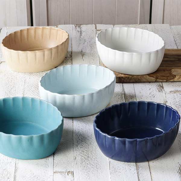 ボウル 14cm 輪花皿 花皿 花シリーズ 洋食器 陶器 日本製 ( 食洗機対応 電子レンジ対応 中鉢 サラダボウル 丸 輪花 花型 深皿 煮物鉢 デザートボウル 取り皿 副菜 おしゃれ かわいい 花びら 和モダン ) 【こむぎ】 こむぎ