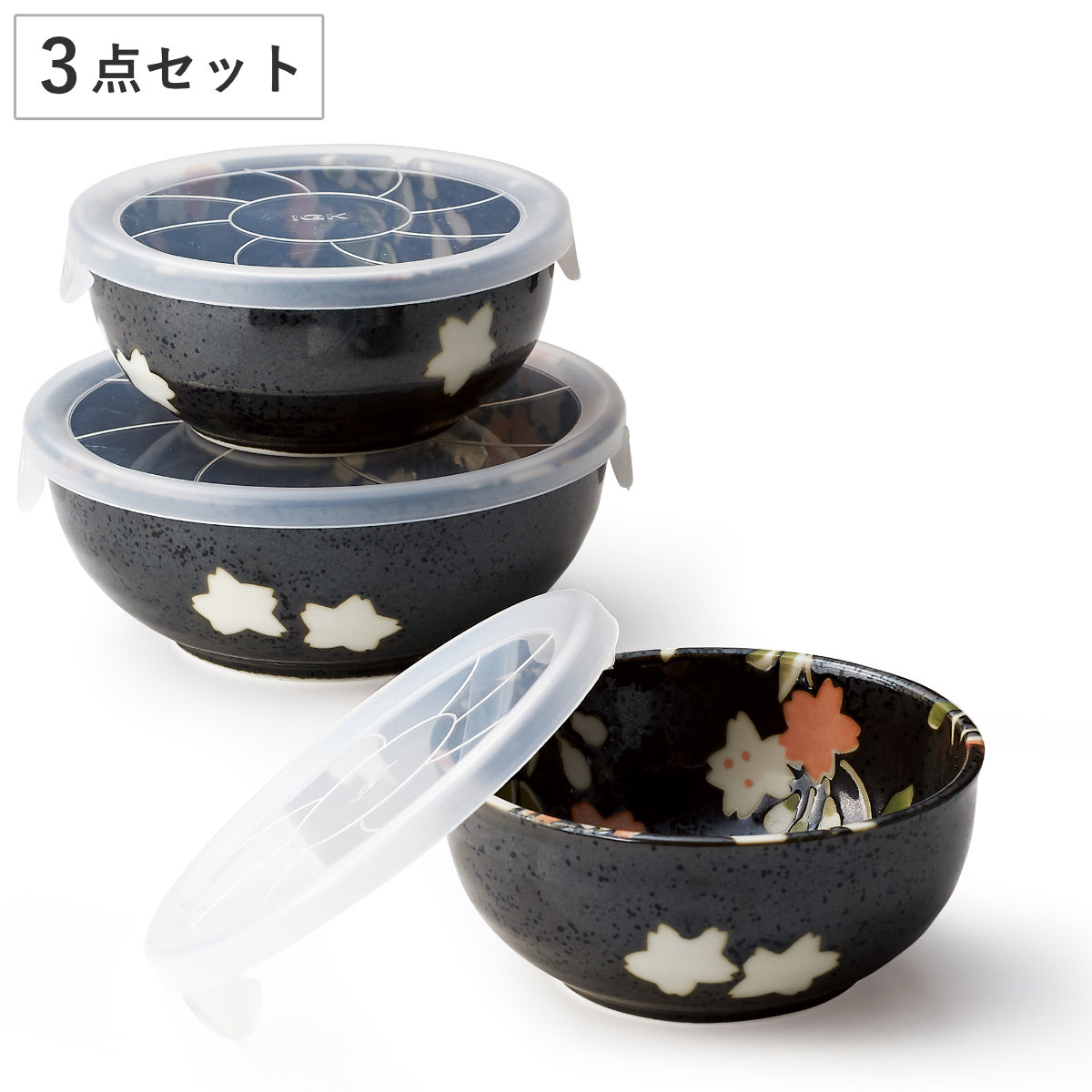 鉢 花和み パック鉢3点 （ プレート 皿 お皿 食器 食洗機対応 電子レンジ対応 磁器 美濃焼 日本製 和風 和食器 シンプル モダン 花柄 ）