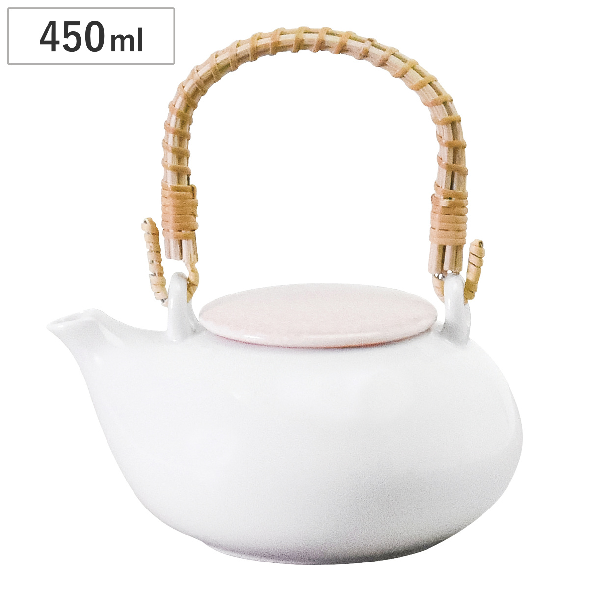 土瓶 かさね茶器 小桜柄 白磁 桃釉 （ ティーポット ポット お茶 緑茶 紅茶 450ml 磁器 美濃焼 日本製 和モダン 和風 カフェ風 シンプル おしゃれ ）