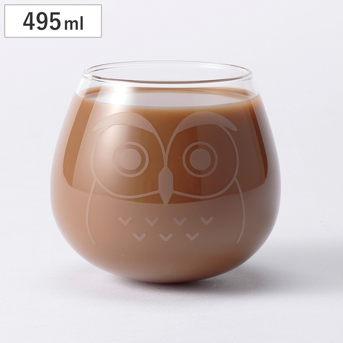 グラス フクロウグラス （ 495ml ガラス フクロウ ゆらゆらグラス コップ タンブラー 食器 日本製 フクロウモチーフ 縁起物 おしゃれ かわいい ユニーク 和モダン ナチュラル ）
