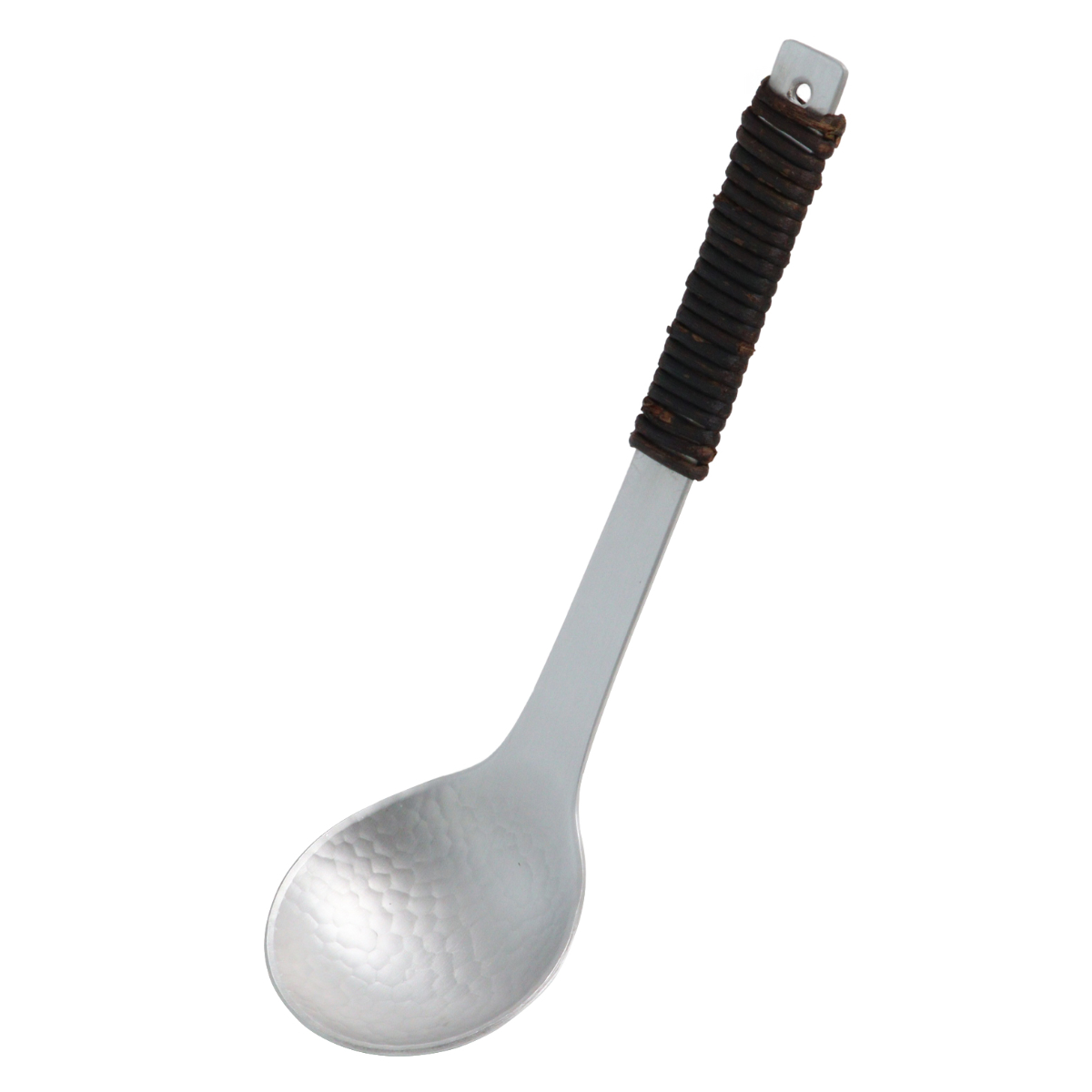 工房アイザワ アルミニウム アケビ巻お玉 大 ( aizawa お玉 お玉杓子 レードル 穴なし 日本製 鎚目 サービングスプーン 取り分けスプーン スプーン アイザワ 燕三条 美しい 高級感 レトロ 職人技 高品質 シンプル キッチンツール )