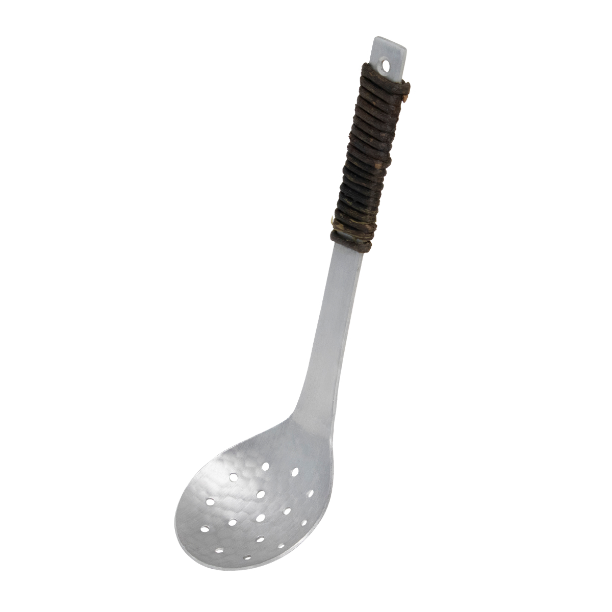 工房アイザワ アルミニウム アケビ巻穴明お玉 中 ( aizawa 穴あきお玉 穴杓子 レードル 穴あり 日本製 鎚目 サービングスプーン 取り分けスプーン アイザワ 燕三条 美しい 高級感 レトロ 職人技 高品質 シンプル キッチンツール )