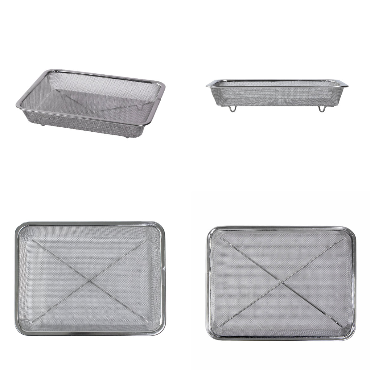 工房アイザワ ザル 角ザル 足付 18枚取 ( キッチン ざる 角ざる 足付き 料理 調理 水切り 18-8ステンレス 湯切り 下ごしらえ ステンレスザル 角型ザル 長方形 使いやすい 丈夫 アイザワ )