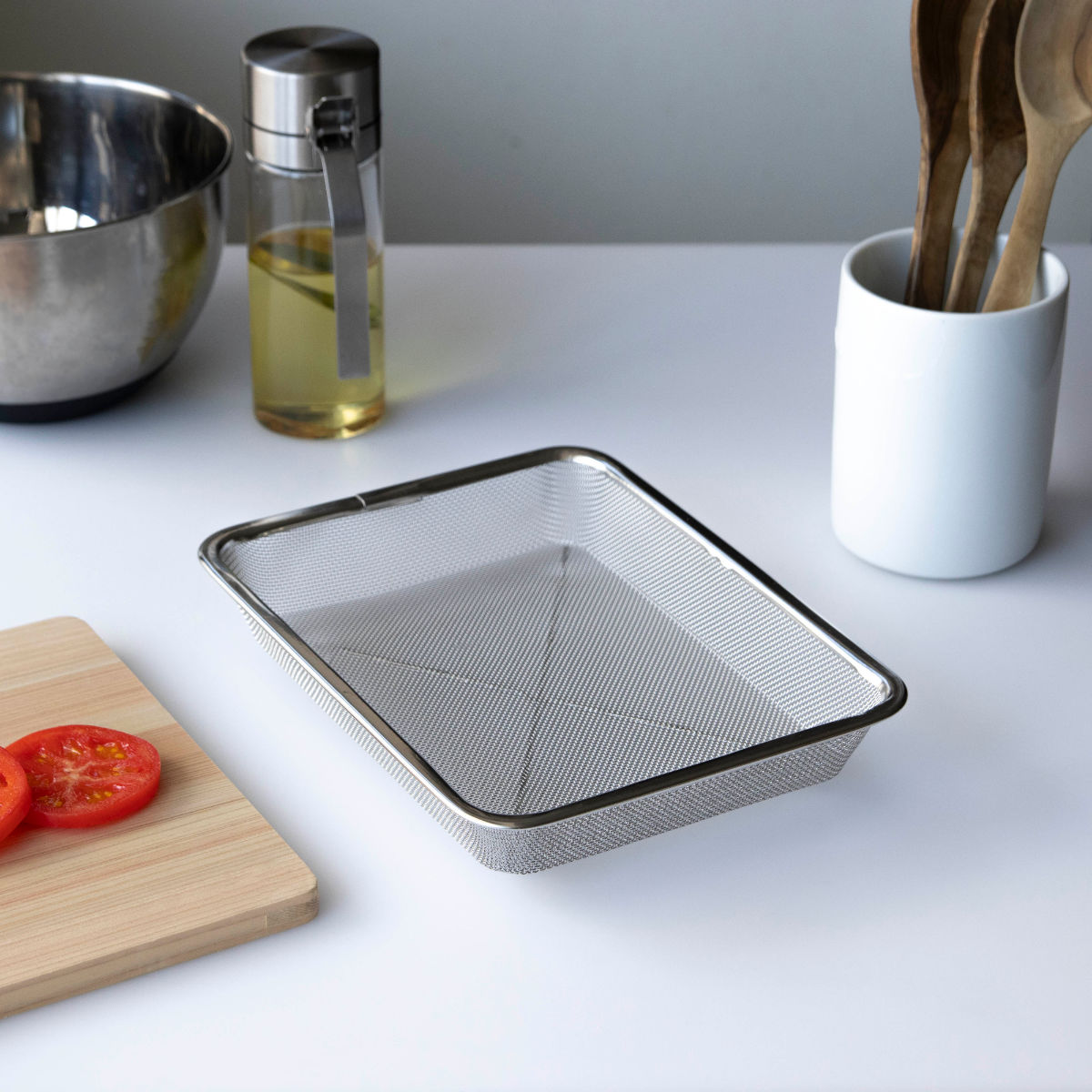 工房アイザワ ザル 角ザル 足付 18枚取 ( キッチン ざる 角ざる 足付き 料理 調理 水切り 18-8ステンレス 湯切り 下ごしらえ ステンレスザル 角型ザル 長方形 使いやすい 丈夫 アイザワ )