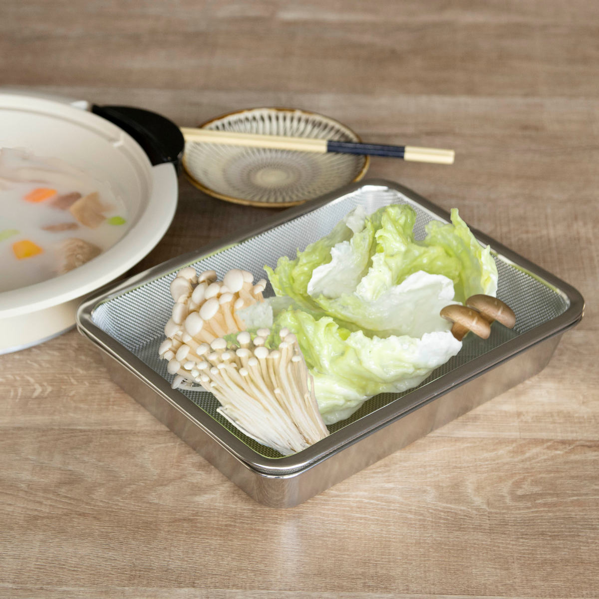 工房アイザワ ザル 角ザル 足付 21枚取 ( キッチン ざる 角ざる 足付き 料理 調理 水切り 18-8ステンレス 湯切り 下ごしらえ ステンレスザル 角型ザル 長方形 使いやすい 丈夫 アイザワ )