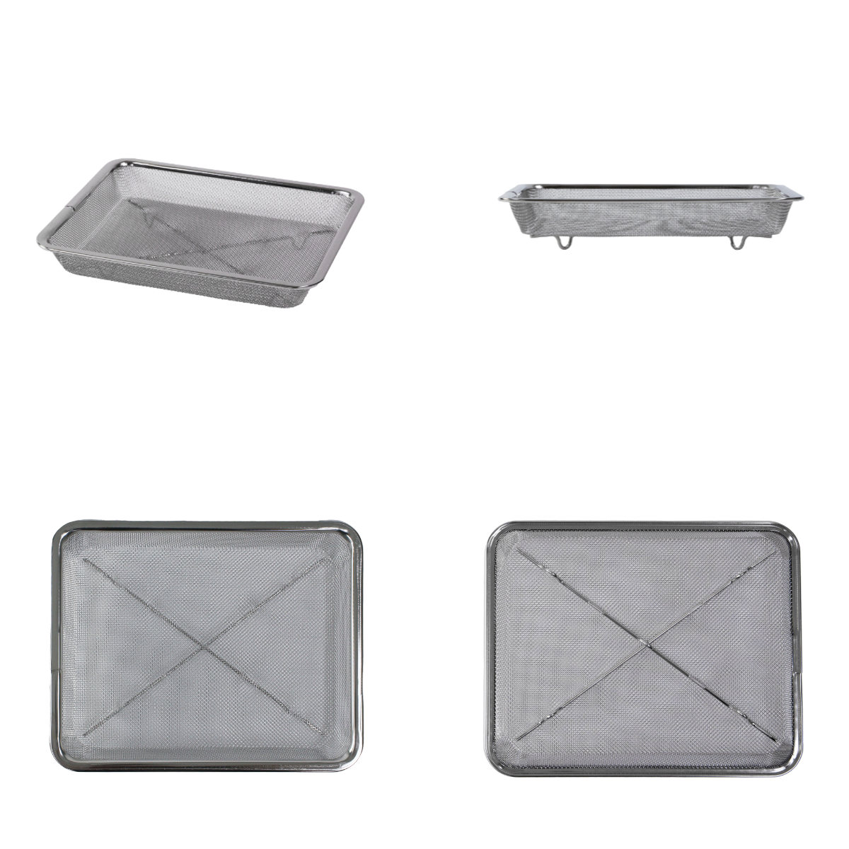 工房アイザワ ザル 角ザル 足付 21枚取 ( キッチン ざる 角ざる 足付き 料理 調理 水切り 18-8ステンレス 湯切り 下ごしらえ ステンレスザル 角型ザル 長方形 使いやすい 丈夫 アイザワ )