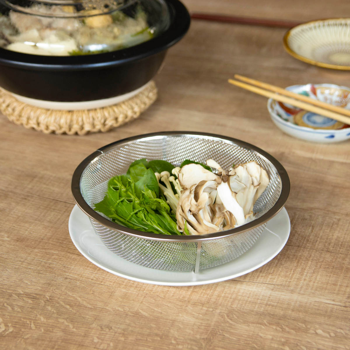 工房アイザワ 盆ザル 20cm リング付き ボンザル 深型 ( キッチン ざる 足付き 食洗機対応 料理 調理 水切り ステンレス 湯切り 下ごしらえ 油切り 網 トレー ステンレスザル 円形ザル 使いやすい 丈夫 アイザワ キッチンツール )