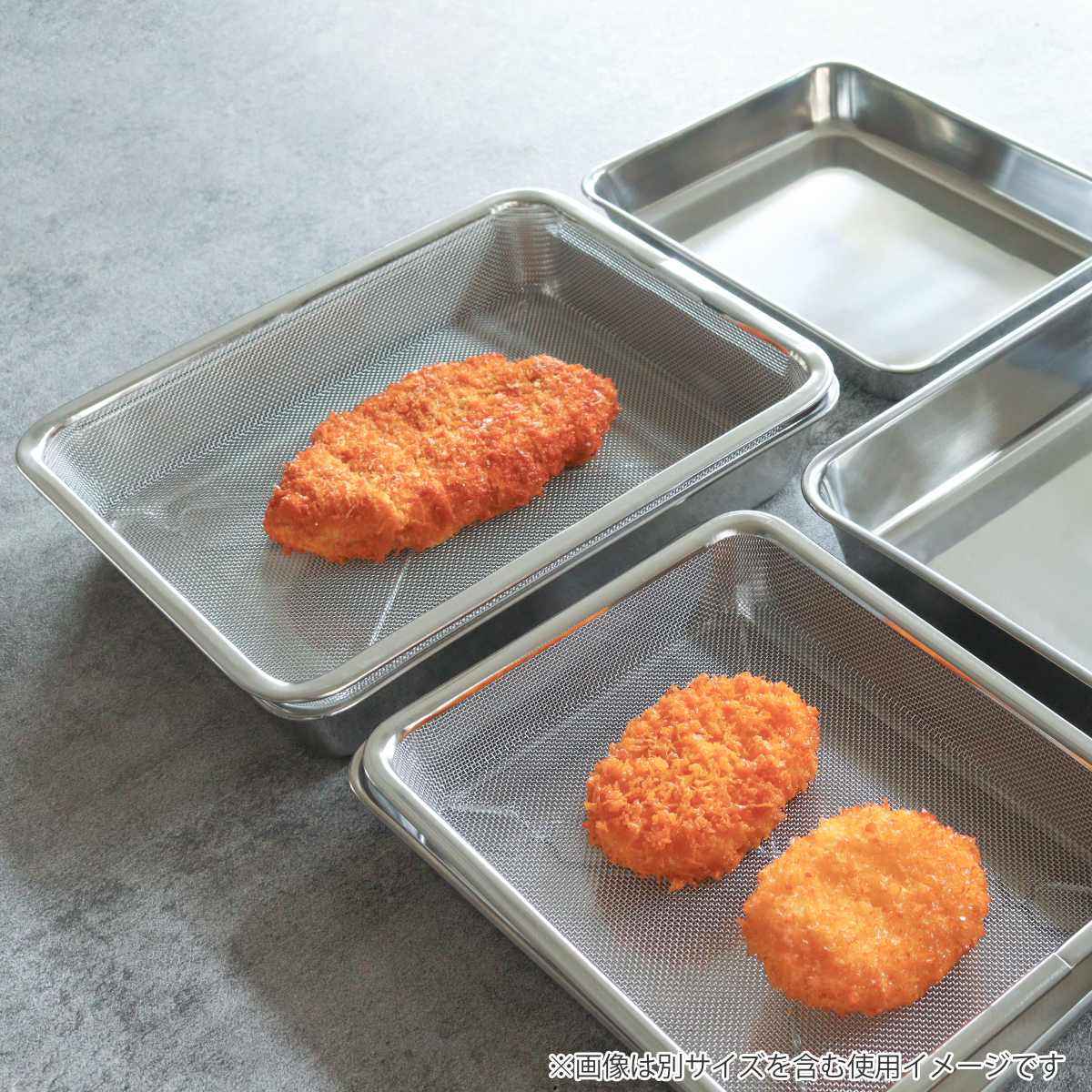 工房アイザワ バット 角バット 18枚取 ステンレス製 日本製 ( キッチン キッチンバット ステンレスバット 角型 料理 調理 18-8ステンレス 湯切り 下ごしらえ 長方形 使いやすい 丈夫 アイザワ ケース トレー ア 加工 調理用バット )