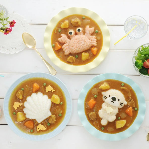 ご飯抜き型 myフォルム海のなかまたち 押し型 デコ型 ( デコカレー アレンジ ご飯型 ライス型 おにぎり型 型 キャラカレー ご飯押し型 おにぎり押し型 キャラ弁 )
