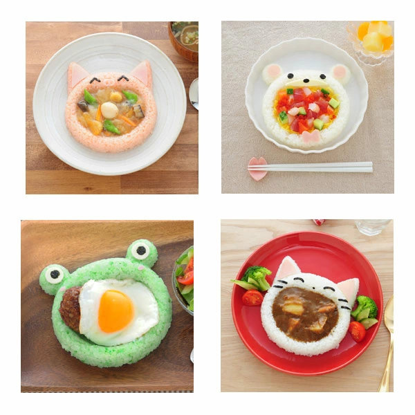 ご飯抜き型 myフォルム あ~ん!ぱくっ! ( お弁当グッズ パーティ アレンジ お弁当作り 押し型 抜き型 キャラ弁 ご飯型抜き 海苔カッター デコ弁 ご飯押し型 ライス型 ネコ ねこ ぱんだ パンダ どうぶつ お子さまランチ )
