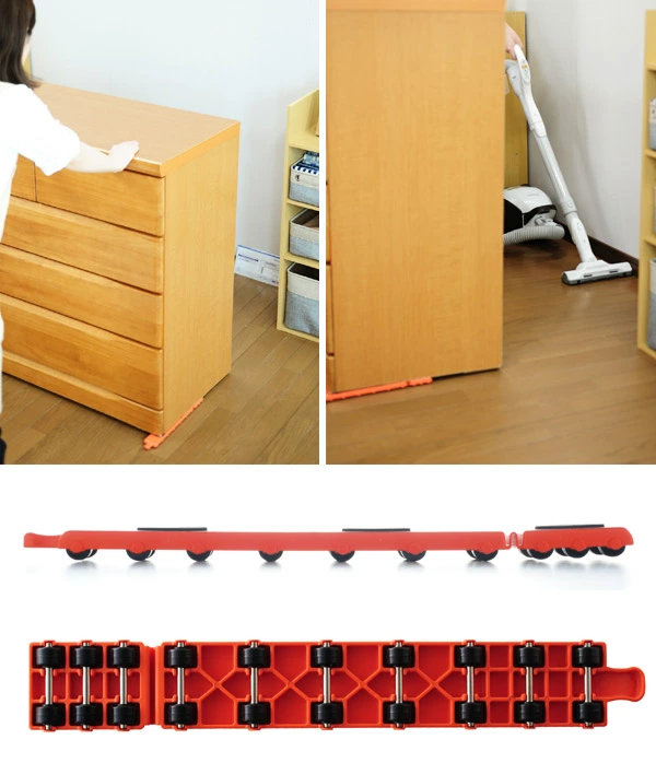 楽ちんパワフルキャリー 長尺台車セット 持ち上げ棒 家具移動キャリー ( 家具 家電 移動 テコの原理 引越し 大掃除 模様替え 持ち上げ 台車 ローラー パワフルキャリー リフォーム 掃除 運搬 てこの原理 )