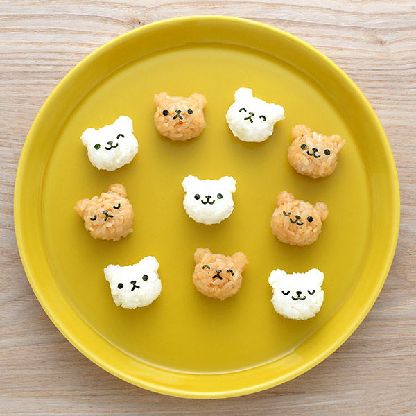 おにぎり押し型 こぐまのmini×2おにぎりやさん おにぎり抜型 ( おにぎり型 くま キャラ弁 お弁当グッズ ひと口サイズ クマ デコ弁 時短料理 海苔パンチ くま型 10g 海苔型 海苔パーツ ちいさいお握り 一口サイズ おにぎり 簡単 )