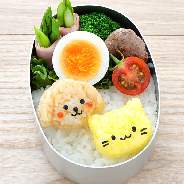 おにぎり押し型 わんにゃんmini×2おにぎりセット おにぎり抜型 ( おにぎり型 いぬ ねこ キャラ弁 お弁当グッズ ひと口サイズ デコ弁 時短料理 海苔パンチ ねこ型 いぬ型 20g 海苔型 海苔パーツ ちいさいお握り 一口サイズ 簡単 )