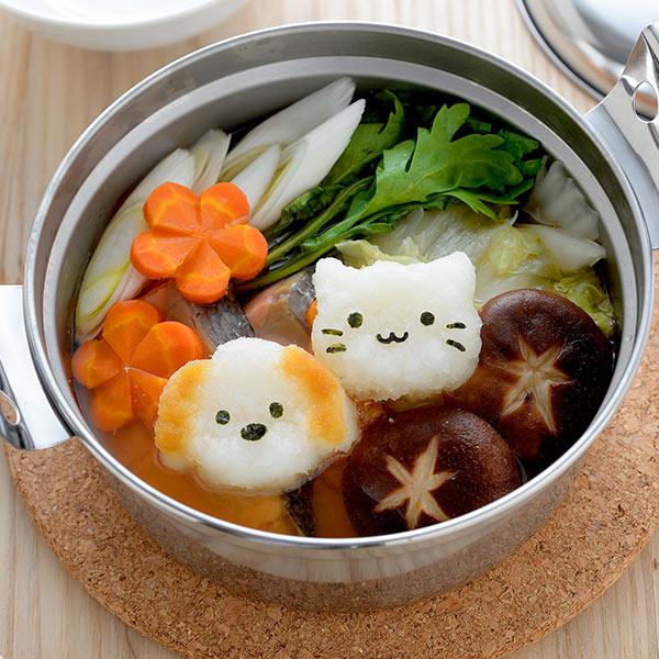 おにぎり押し型 わんにゃんmini×2おにぎりセット おにぎり抜型 ( おにぎり型 いぬ ねこ キャラ弁 お弁当グッズ ひと口サイズ デコ弁 時短料理 海苔パンチ ねこ型 いぬ型 20g 海苔型 海苔パーツ ちいさいお握り 一口サイズ 簡単 )