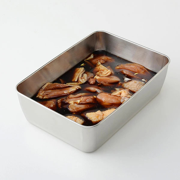 ザル バット セット 蓋付き深型ステンレスバット・角型ザルセット ステンレス製 ( 角バット 角ザル 深型バット ステンレスバット ステンレスザル ざる 角ざる 深型ザル コランダー )