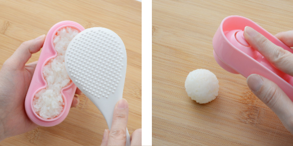 おにぎり型 お弁当グッズ 海苔パンチ 手まりこむすびmini×2 ( おむすび型 オニギリ型 まんまるおにぎり 押し型 デコ弁 手まり寿司 海苔型 ひと口サイズ ひとくちサイズ 丸い 型 ミニ )