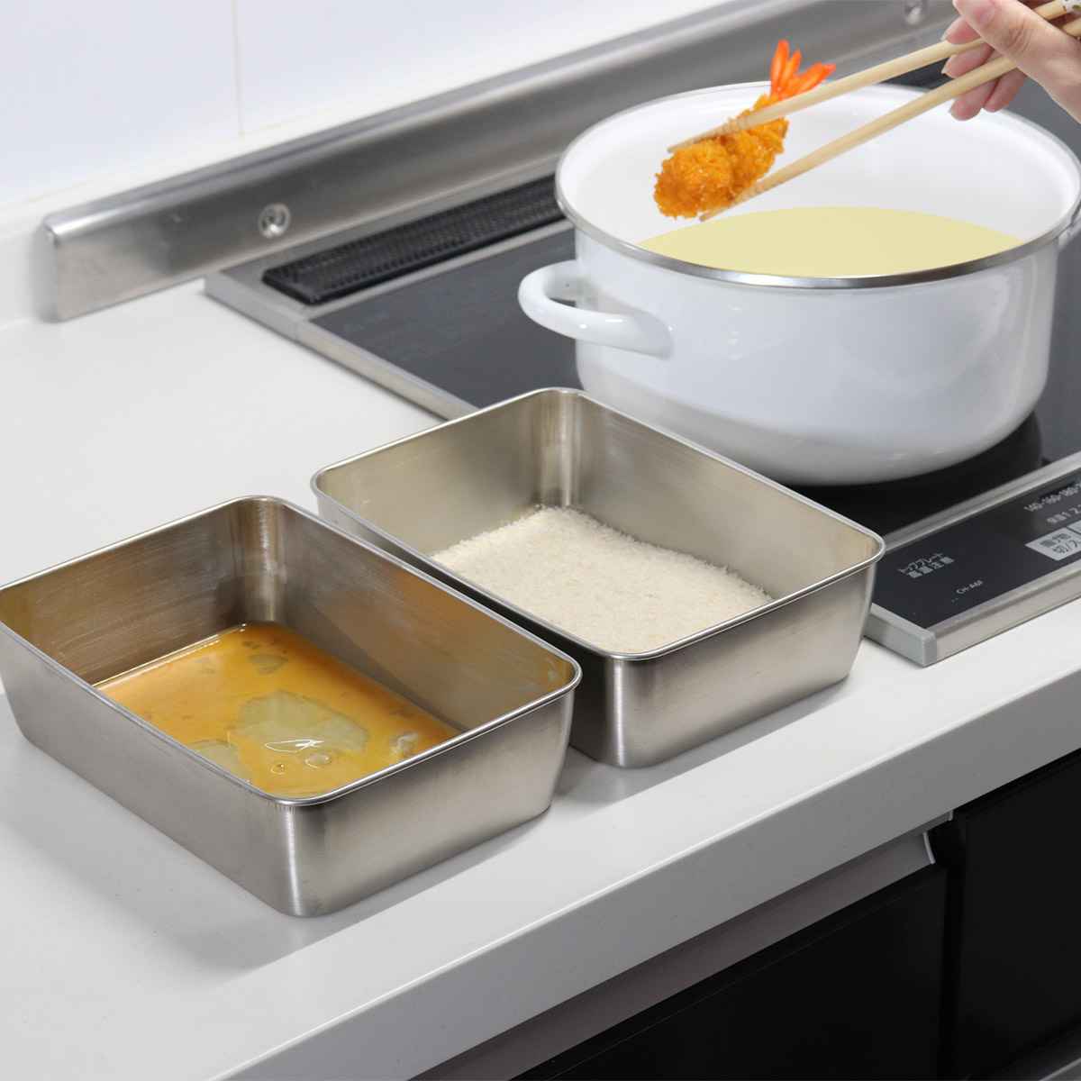 ザル&バット6点セット 角型 深型タイプ 蓋付き ステンレス製 日本製 ( 角バット 深型バット 角ザル ステンレスバット ステンレスザル ざる 角ざる 角型ザルセット 深型ザル コランダー )