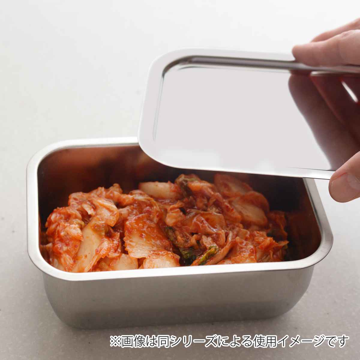 お料理はかどる蓋付き角バット 1/3サイズ 角型 ステンレス 日本製 ( キッチン バット 浅型 蓋付き セット 料理 調理 ケース 18-8ステンレス 角バット ステンレスバット コンパクト 浅型バット 蓋 使いやすい 丈夫 )