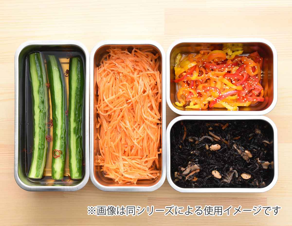 お料理はかどる蓋付き角バット 1/3サイズ 角型 ステンレス 日本製 ( キッチン バット 浅型 蓋付き セット 料理 調理 ケース 18-8ステンレス 角バット ステンレスバット コンパクト 浅型バット 蓋 使いやすい 丈夫 )