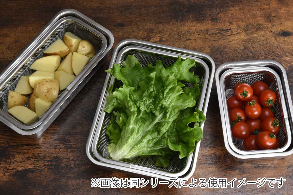 お料理はかどる蓋付き角バット 1/4サイズ 角型 ステンレス 日本製 ( キッチン バット 浅型 蓋付き セット 料理 調理 ケース 18-8ステンレス 角バット ステンレスバット コンパクト 浅型バット 蓋 使いやすい 丈夫 )