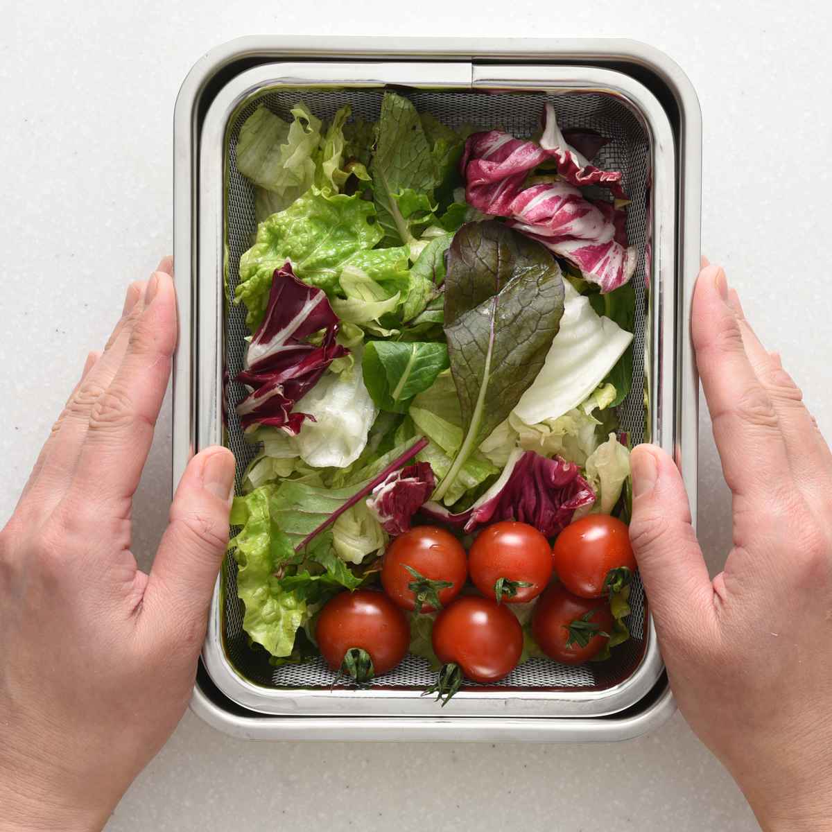 ザル&バット3点セット 1/2サイズ 角型 蓋付き ステンレス製 日本製 お料理はかどる角バット・角ザルセット ( 3点セット バット ザル 浅型 18-8ステンレス 角バット ステンレスバット 浅型バット 角ザル 使いやすい 丈夫 )